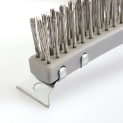 Silverline Stainless Steel Wire Brush With Scraper 3 Row