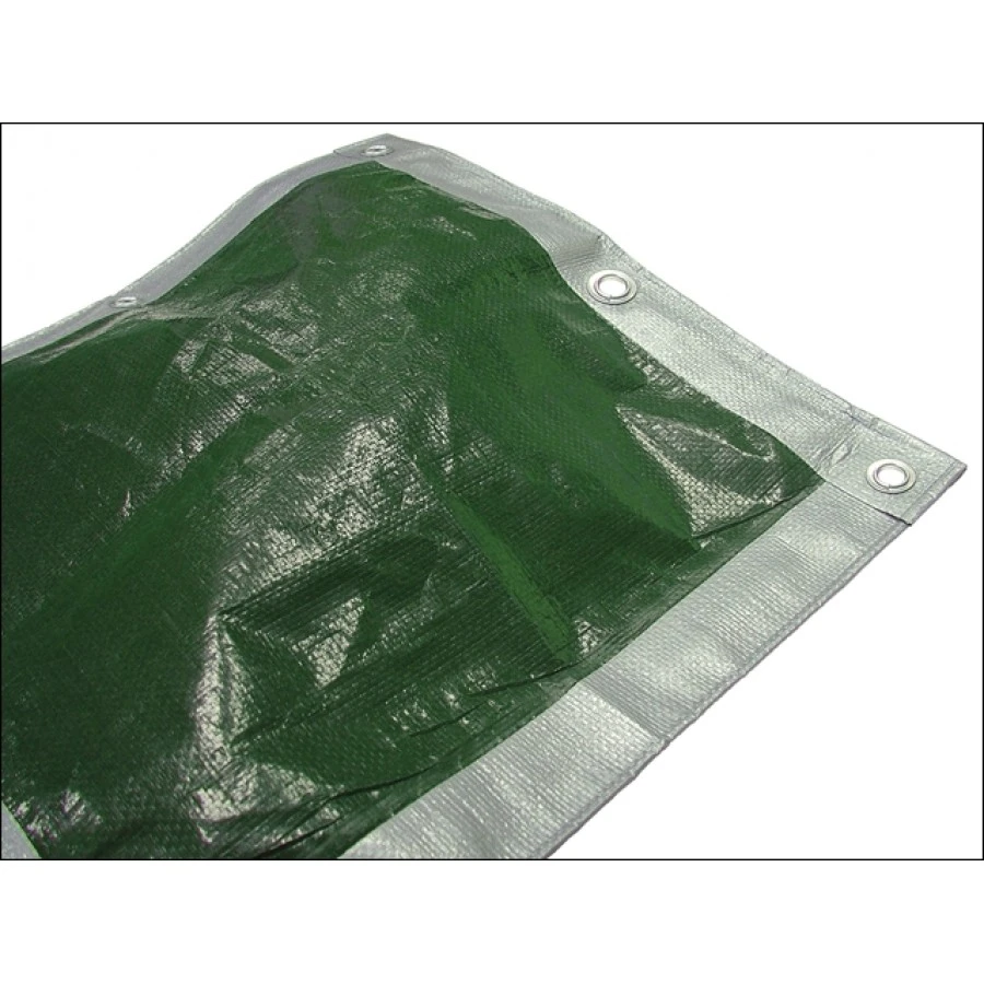 Faithfull Tarpaulin Green / Silver 5.4M X 3.6M (18ft X 12ft) 3 Faithfull Tarpaulin Green / Silver 5.4M X 3.6M (18ft X 12ft)