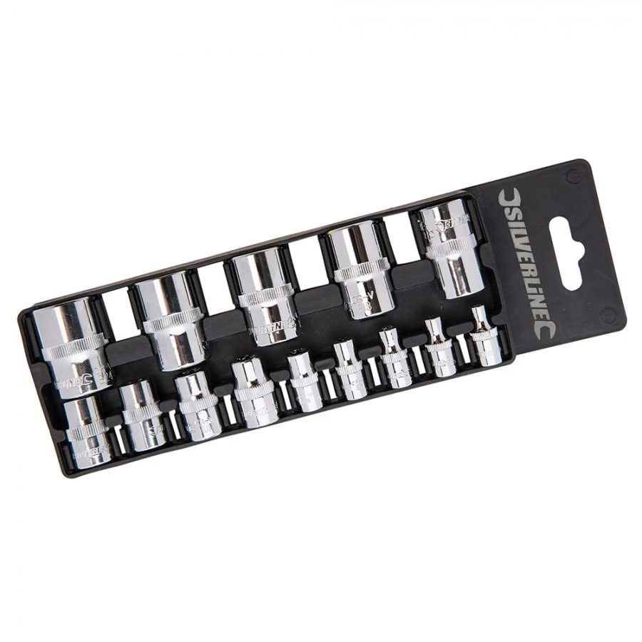 Silverline Socket Trx Ext 1/4" Set 14pce E4 - E24 4 Silverline Socket Trx Ext 1/4" Set 14pce E4 - E24 - Image 2