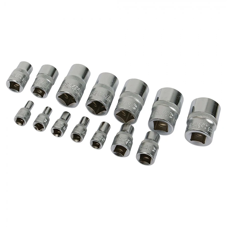 Silverline Socket Trx Ext 1/4" Set 14pce E4 - E24 3 Silverline Socket Trx Ext 1/4" Set 14pce E4 - E24
