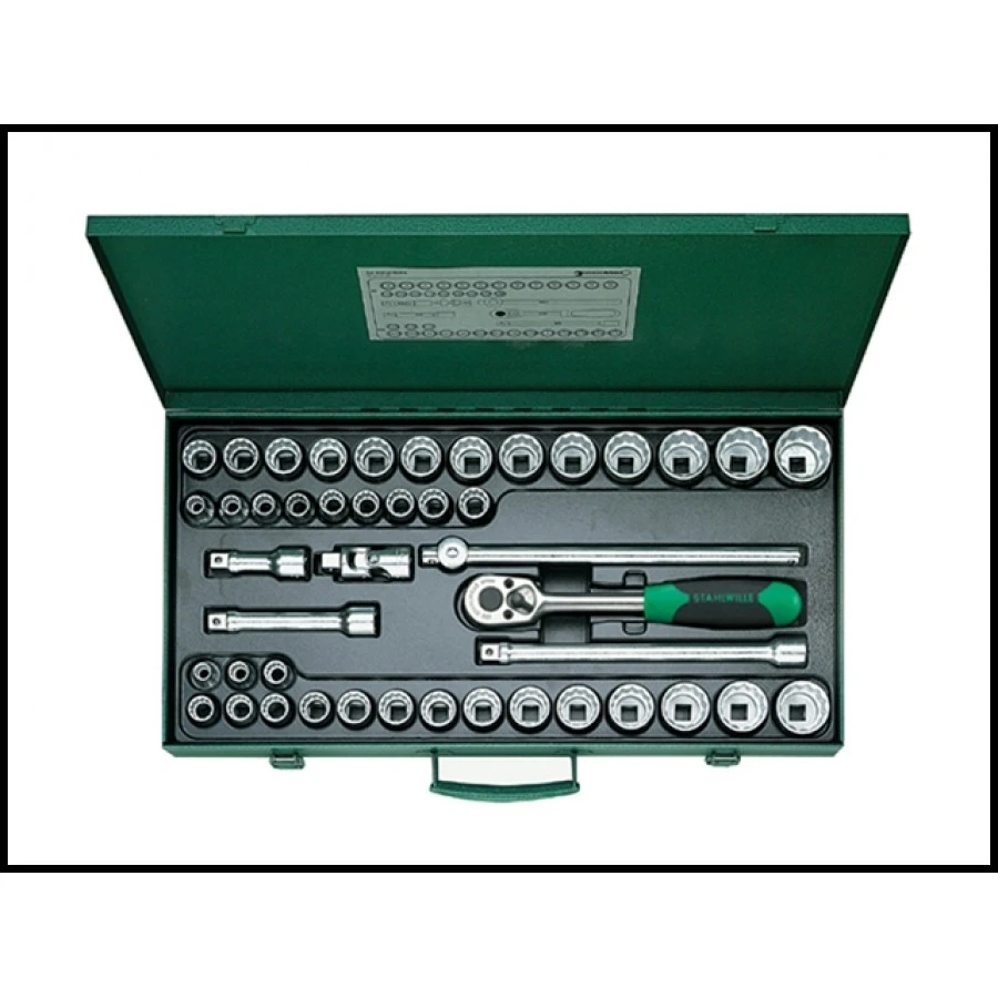 Stahlwille Socket Set 1/2 Inch Drive Bi Hexagon 45 Piece AF / Metric 3 Stahlwille Socket Set 1/2 Inch Drive Bi Hexagon 45 Piece AF / Metric