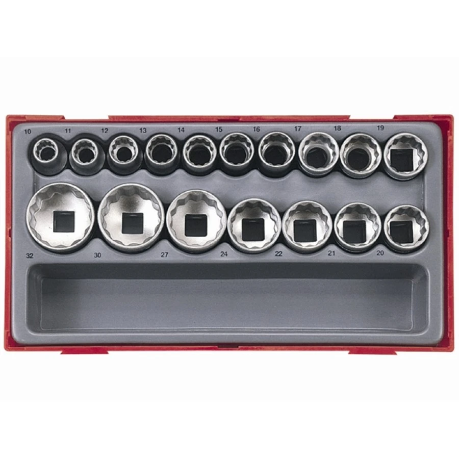 Teng TT1217-6 17 Piece Metric 6p Socket Set 1/2 Drive 3 Teng TT1217-6 17 Piece Metric 6p Socket Set 1/2 Drive